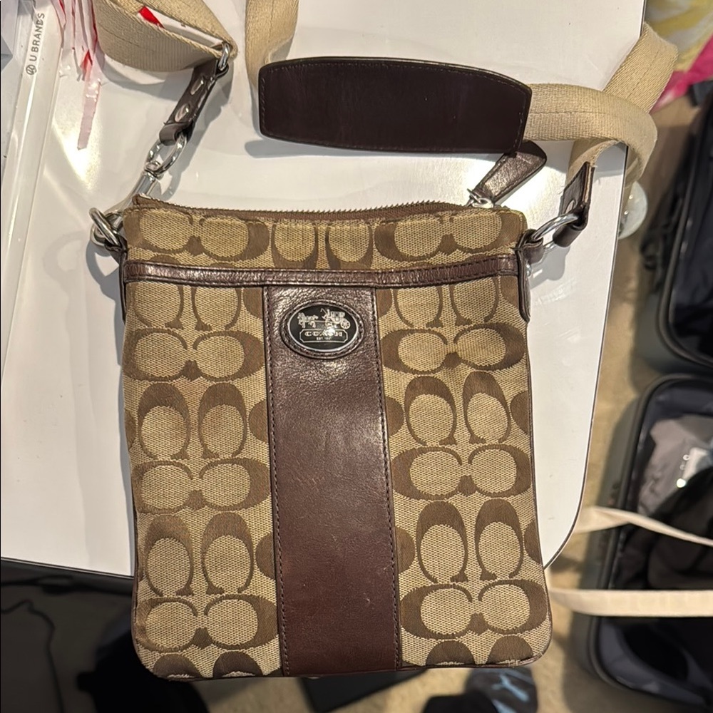 Coach Brown Messenger Bag with Signature Style - Picture 1 of 1